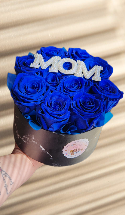 Blue preserved roses