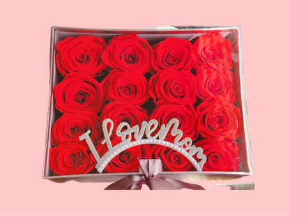 Acrilic box with preserved roses