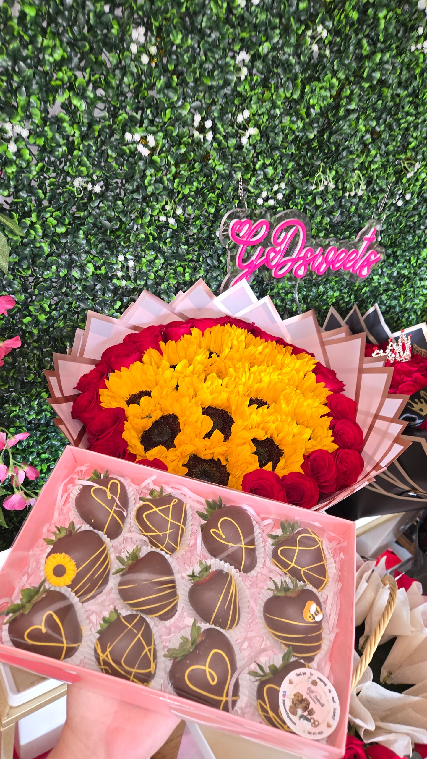 Sunflowers with roses