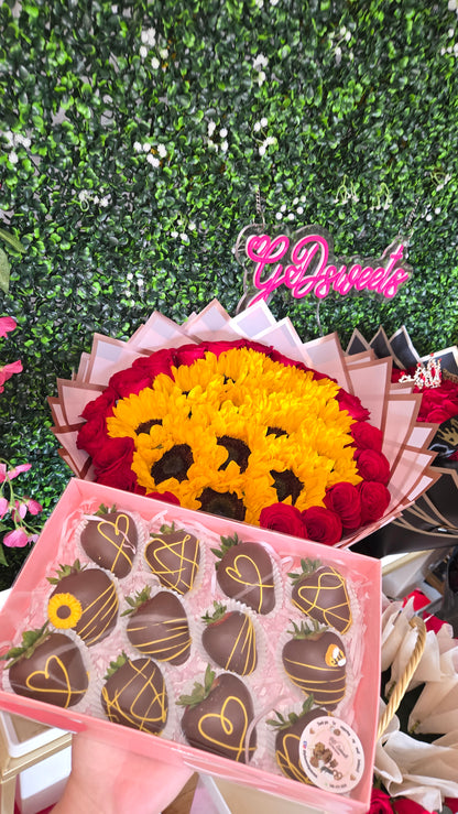 Sunflowers with roses