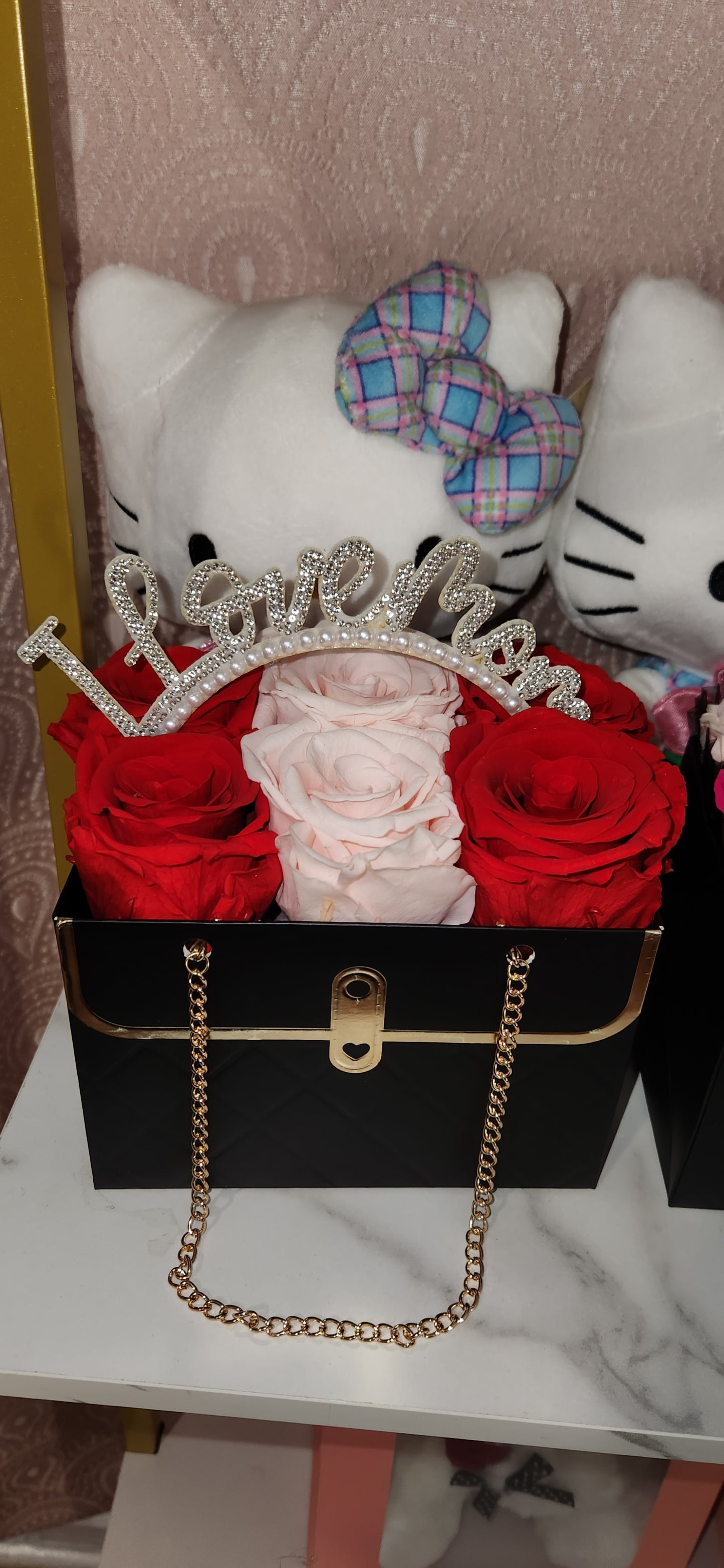 Rosas preservadas en bolsa